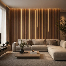 Akustisches Holz-Lamellenpaneel für Wände 270x110 cm